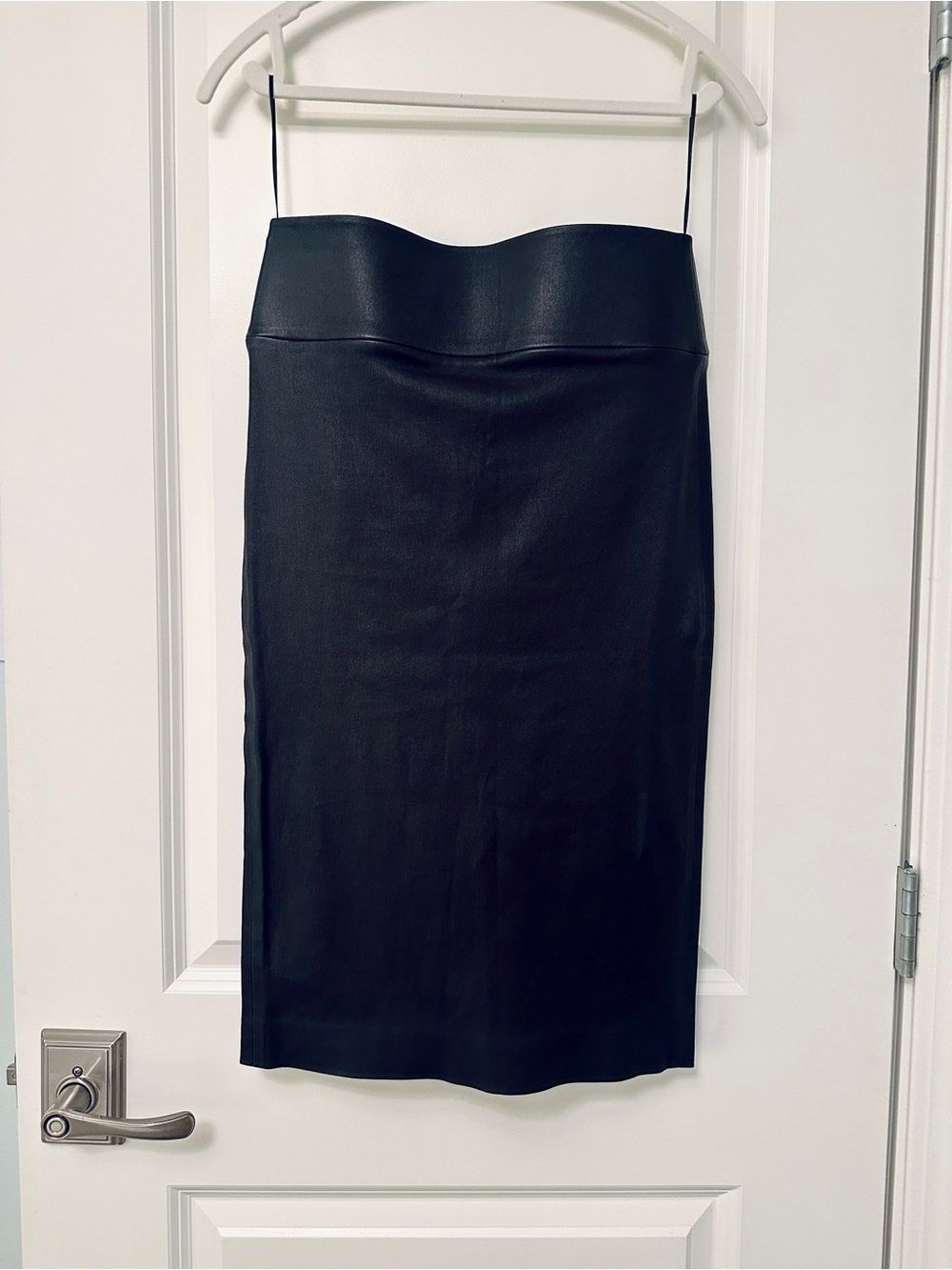 SPRWMN Los Angeles Black Leather Pencil Skirt NWT